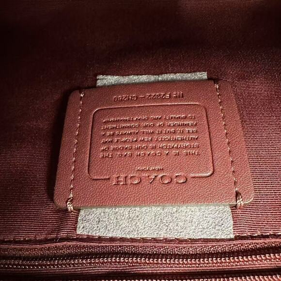 Coach Rowan Satchel Bag In Signature Canvas In Leather/Brown 1941 Red CH280 NWT - Picture 8 of 8